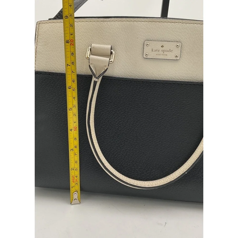 Kate Spade New York Grove Street Caley Leather Satchel, Black&White With Wallet